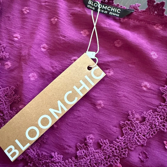 Bloomchic Peasant Blouse - Fuchsia Dot Design Size 14/16 - Picture 7 of 12